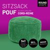 Lumaland Pouf Sitzsack-Hocker Pouf rund Cord 50l dunkelgrün, supersofte Füllung EPS-Perlen Bild 2