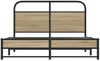 vidaXL Bettgestell ohne Matratze 140x200 cm Räuchereiche Holzwerkstoff 4100375 Bild 5