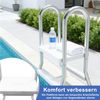 FIVMEN Poolleiter Edelstahl 304 Schwimmbadleiter mit Rutschfest Kunststofftrit, Doppelseitige Pool-Leiter, Pool Einstiegssystem Leiter max. 150 kg Bild 4