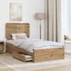 vidaXL Bettrahmen Artisan-Eiche 100 x 200 cm Holzwerkstoff 3412827 Bild 3