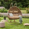 HOME DELUXE Polyrattan Hängesessel Kissen TWIN - Braun Bild 2