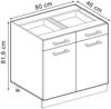 Küchenunterschrank R-Line Anthrazit Landhaus 80 cm ohne Arbeitsplatte Vicco Bild 2