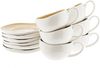 Wave Cream Mokkatassen mit Untertellern - 12-teiliges-Set in Weiß-Beige Bild 2