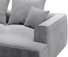 Vente-unique - PINETA Sofa Samt Grau - B 180 cm x H 67 cm x L 230 cm Bild 4