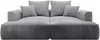 Vente-unique - PINETA Sofa Samt Grau - B 180 cm x H 67 cm x L 230 cm Bild 2