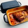Mahlzeit Bräter Gusseisen, mit Deckel, emailliert, 4,8 Liter, Blue Berry, 2in1, Gusseisen Bild 2