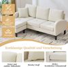 Merax 166 cm L-förmiges Ecksofa mit Chaiselongue – 3-Sitzer Sofa, Cordstoff, Kunststoffbeine, Hellbeige Bild 5