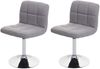 2er-Set Esszimmerstuhl Kavala, Küchenstuhl Stuhl, Stoff/Textil Chrom drehbar FSC®-zertifiziert ~ hellgrau Bild 1