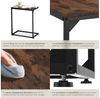 tectake 800939 Beistelltisch in C-Form aus Holz und Metall, Industriestil, Vintage Laptoptisch für Bett Sofa Couch, 55,5 x 35 x 67 cm, schwarzes Metallgestell (Dunkelbraun | Nr. 404261) Bild 4
