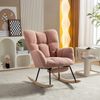 STILVORA Schaukelstuhl mit Fußstütze,Schaukelsessel mit Polsterung,Relaxsessel aus Teddystoff (Moderner Schaukelstuhl Rosa mit Teddystoff, Ergonomischer Rückenlehne & Ausziehbarer Fußstütze, Ideal für Wohnzimmer & Schlafzimmer), mit ausziehbarer Fußstü... Bild 3
