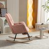 STILVORA Schaukelstuhl mit Fußstütze,Schaukelsessel mit Polsterung,Relaxsessel aus Teddystoff (Moderner Schaukelstuhl Rosa mit Teddystoff, Ergonomischer Rückenlehne & Ausziehbarer Fußstütze, Ideal für Wohnzimmer & Schlafzimmer), mit ausziehbarer Fußstü... Bild 4