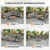 Merax Gartenlounge-Set für 5-6 Personen, Gartenmöbel, Essgruppe für Terrasse Balkon Garten Indoor Outdoor, Rahmen aus verzinktem Eisen, Essgruppe 6-tlg, (2x2er-Sofa, 2xEinzelsessel, 2xTisch) Bild 5