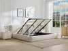 Vente-unique - TAVESO Bett SamtStoff Beige - B 233 cm x H 92 cm x L 234 cm Bild 2