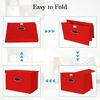 ABC Faltbare Aufbewahrungsbox aus Stoff mit Deckel und Metallgriff, 3er-Set, rot Bild 5