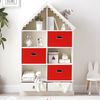 ABC Faltbare Aufbewahrungsbox aus Stoff mit Deckel und Metallgriff, 3er-Set, rot Bild 3