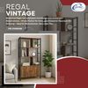 Mein-Regal Standregal Vintage Metallregal mit 3 Ebenen und 2 Türen in Braun Bild 2