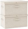 vidaXL Aufbewahrungsboxen 2 Stk. Stoff 50x30x25 cm Creme 332917 Bild 4