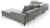 Wohnlandschaft Schlafsofa AGNESA Stoff Salvador Hellgrau Ottomane Rechts Bild 3