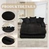 Flieks Relaxsessel Cord mit 3 Kissen, bequemes Einzelsitz-Bodensofa für Wohnzimmer & Büro, Schwarz Bild 5