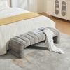 YakoHome Bank Grau 160 x 51 x 45 cm – Gepolsterte Chenille-Bank mit Holzrahmen, modernes Design, einfache Montage Bild 2