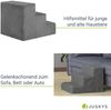 Juskys Haustiertreppe Hundetreppe 36 cm - Treppe 3 Stufen Plüsch-Bezug waschbar - Katzentreppe Hunderampe für Bett, Sofa, Couch und Auto - Bezug Grau Bild 4