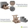 Juskys Haustiertreppe Hundetreppe 36 cm - Treppe 3 Stufen Plüsch-Bezug waschbar - Katzentreppe Hunderampe für Bett, Sofa, Couch und Auto - Bezug Grau Bild 5