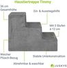 Juskys Haustiertreppe Hundetreppe 36 cm - Treppe 3 Stufen Plüsch-Bezug waschbar - Katzentreppe Hunderampe für Bett, Sofa, Couch und Auto - Bezug Grau Bild 3