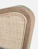 Sessel Virna mit Stoff-Bezug, modernes skandinavisches Design, blau, Armlehnen mit Rattan-Einsatz Bild 5