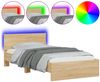 vidaXL Bettgestell mit Kopfteil & LED-Leuchten Sonoma-Eiche 100x200 cm 838801 Bild 2