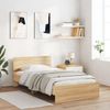 vidaXL Bettgestell mit Kopfteil & LED-Leuchten Sonoma-Eiche 100x200 cm 838801 Bild 3