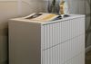 Selsey 'Bello' - Sideboard mit 3 Schubladen, weiß mit goldenen Beinen, 78 x 79 x 38 cm Bild 3