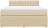 vidaXL Boxspringbett mit Matratze Creme 180x200 cm Stoff 3287554 Bild 4