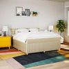 vidaXL Boxspringbett mit Matratze Creme 180x200 cm Stoff 3287554 Bild 3