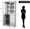 HOLTICO Hochschrank Freistehender küchenschränke mit Glastür, Glasküchenschrank, 183 cm (1-St) klassischer hoher Schrank mit Glastür und verstellbaren Regalen Bild 2