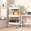 Home Nature Wohnkonzept Küchenrollwagen mit 3 Ebenen Weiß, platzsparender Rollwagen für Küche, Bad und Haushalt, 80 × 40 × 44 cm Bild 5