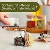 Praknu Vorratsglas Gewürzbehälter 10er Set 120ml mit Etiketten und Stift zum Beschriften, Glas, (Set, 10-tlg), mit 10 Etiketten - 120 ml Groß - Luftdicht - Spülmaschinenfest Bild 2