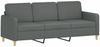 vidaXL 3-Sitzer-Sofa mit Hocker Dunkelgrau 180 cm Stoff 3201193 Bild 4