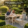 KHG Gartentisch Gartentisch Beige für 6 Personen (Esstisch aus Stahl-Gestell und Tischplatte aus Polywood in Teal-Optik, wetterfest UV-beständig, 83 x 75 x 140 cm), Wetterfest, Robust Bild 4