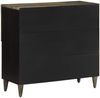vidaXL Sideboard, Massivholz Mango Schwarz/Braun, 80 x 33 x 75 cm Bild 5
