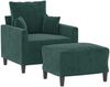 vidaXL Sessel mit Hocker Dunkelgrün 60 cm Samt 3201099 Bild 3