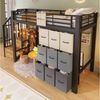 Flieks Hochbett Metallbett Kinderbett 90×200cm mit Kommode und Stauraumtreppe Bild 3