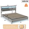 Furnishings Home Polsterbett Doppelbett Gepolstertes Stauraumbett mit LED-Beleuchtung, (Hydraulisch hebbarer Stauraum) Beige Samt 1 USB-Anschluss Bild 3