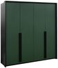 Beautysofa Drehtürenschrank GIANA 4‑türig (im modernen Stil, mit 2 Kleiderstangen & 4 Ablagefächern) Breite: 210 cm Bild 2
