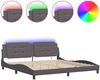 vidaXL Bettgestell mit LED ohne Matratze "Zadar" Grau 200x200 cm 3214134 Bild 2