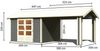 Gartenhaus Theres 7 - 304x304 cm plus Dachausbauelement, 28 mm Holz terragrau, Karibu Bild 2