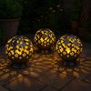 LED Solarleuchte, Kugel-Design, Schmetterling Blumen schwarz Bild 5