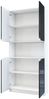 Vladon Aktenschrank Logan V2 (Aktenschrank, mit 5 Fächern und 4 Türen) Weiß matt/Cashmere (82 x 184 x 37 cm) Bild 3