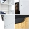 Vladon Aktenschrank Logan V2 (Aktenschrank, mit 5 Fächern und 4 Türen) Weiß matt/Cashmere (82 x 184 x 37 cm) Bild 4