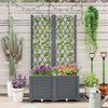 COSTWAY Blumenkasten (2 St), mit Rankgitter, Hochbeet für Kletterpflanzen, 80x40x140cm Bild 2