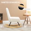 Schaukelsessel 63x95x97 cm, mit Sherpa‑Vlies und gestreifter Rückenlehne, Cremeweiß Bild 4